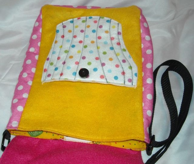 3D YUMMY Cupcake Felt IPad Hipbag Purse made from Recycled Water Bottles