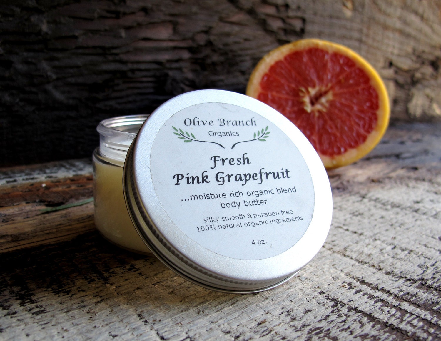 Body Butter all Natural Organic skin care with Essential Oils FRESH PINK GRAPEFRUIT