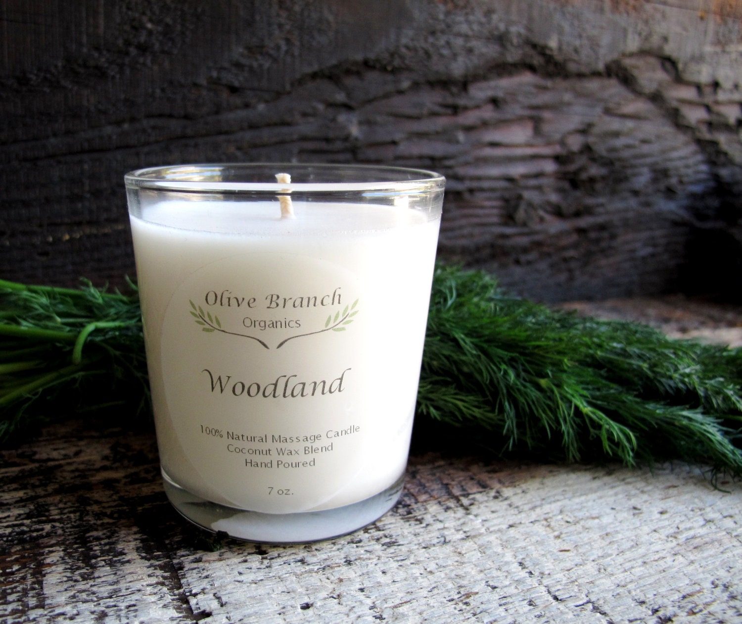 Organic Candle WOODLAND Coconut Wax Essential Oils All Natural skin care 7 oz