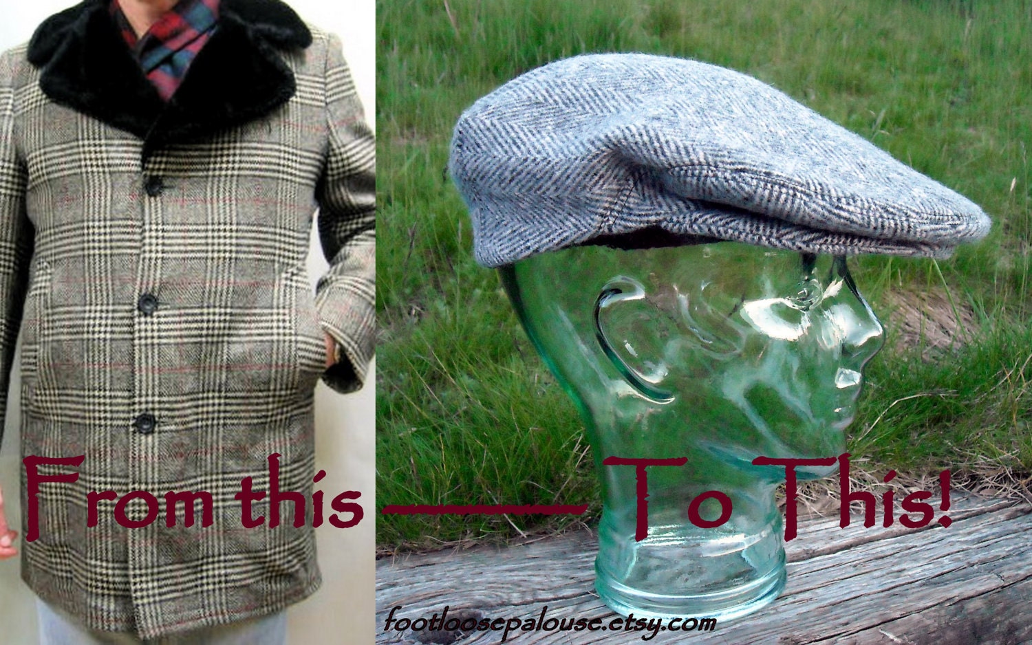 Memories of Grandpa Classic Driving Cap Hand Made from your Heirloom Clothing
