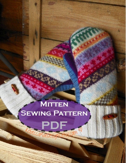 PDF MITTEN PATTERN Sewing Diy Pattern By RebeccaMaeDesigns