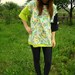 VTG 1990's Neon-pastel Oversized T-shirt Unisex Rave tee. assymetrical sleeves