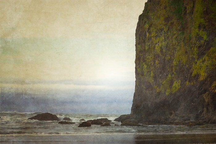 Cannon Beach Photography Print 11x14 Fine Art Oregon Rustic Ocean Spring Landscape Photography Print.