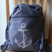 Blue Anchor Backpack  Canvas Screen Printed