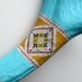 Blue, Yellow and Burgundy Pattern Deer Antler