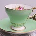 Foley Green and Gilt Tea Cup and Saucer, 3155