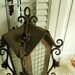 Vintage Garden Lantern Thick Grid Glass Panes And Metal, Scrolls, Barbola Trim, Bronze/ Black Color, Shabby Garden Decor Antiques Paris Apt