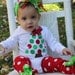 Baby Girl Christmas outfit SET -- Grinch inspired -- bow, leg warmers and onesie -- Over The Top and fabulous