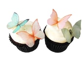 Edible Butterflies - 24 Coral and Sage  - Cake Topper, Spring Wedding, Cupcake Decorations - incrEDIBLEtoppers