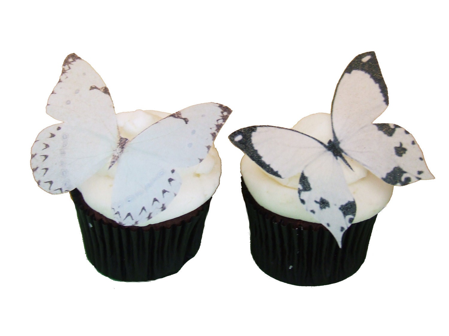 Edible Butterflies for Cakes and Cupcakes 12 White Cupcake Toppers