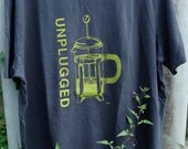 Unplugged Press - Yellow on Charcoal Grey - Organic Cotton & Hemp
