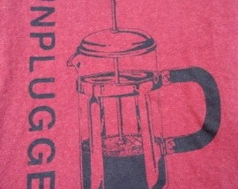 Unplugged Press - Black on Wine Red - Organic Cotton & Hemp