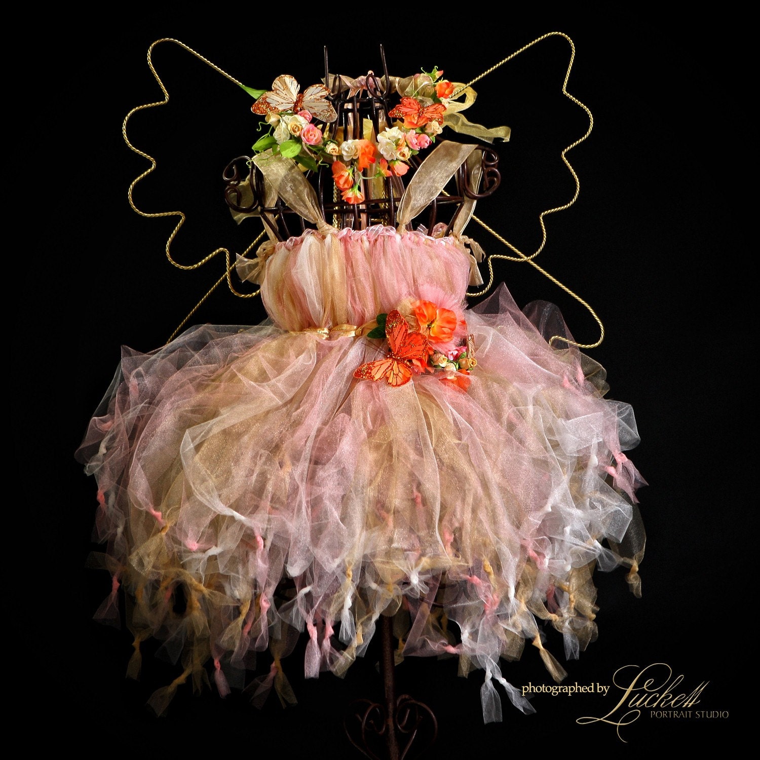 Enchanted Fairy Ware Peaches and Cream Fairy Dress and Halo set