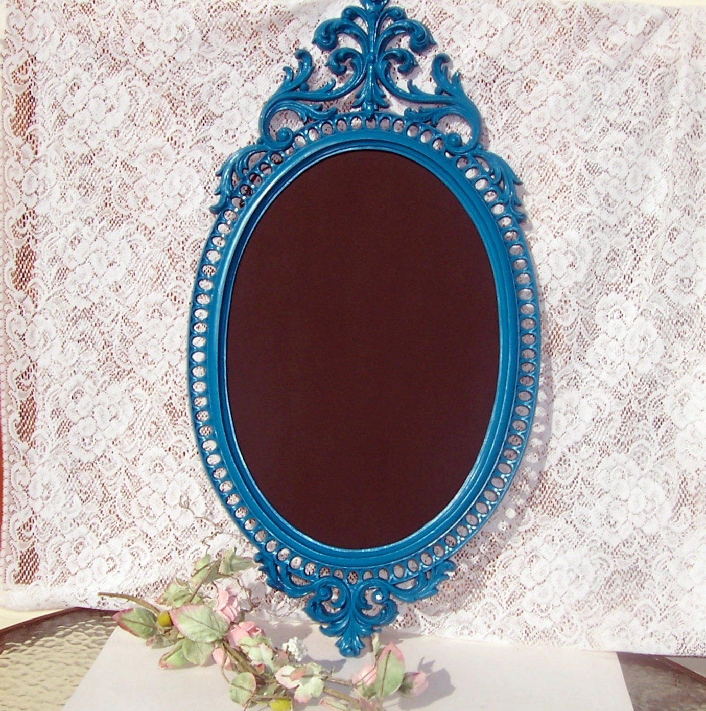 Shabby chic chalkboard weddings romantic french country chalkboard 17x32 Lagoon Blue vintage