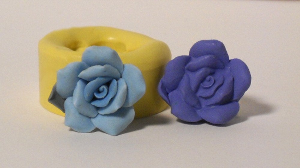 Rose FL104 - Flexible Silicone Mold - Crafts, Jewelry, Resin, PMC, Soap, Food, Scrapbooking, Polymer Clay, Push Mold