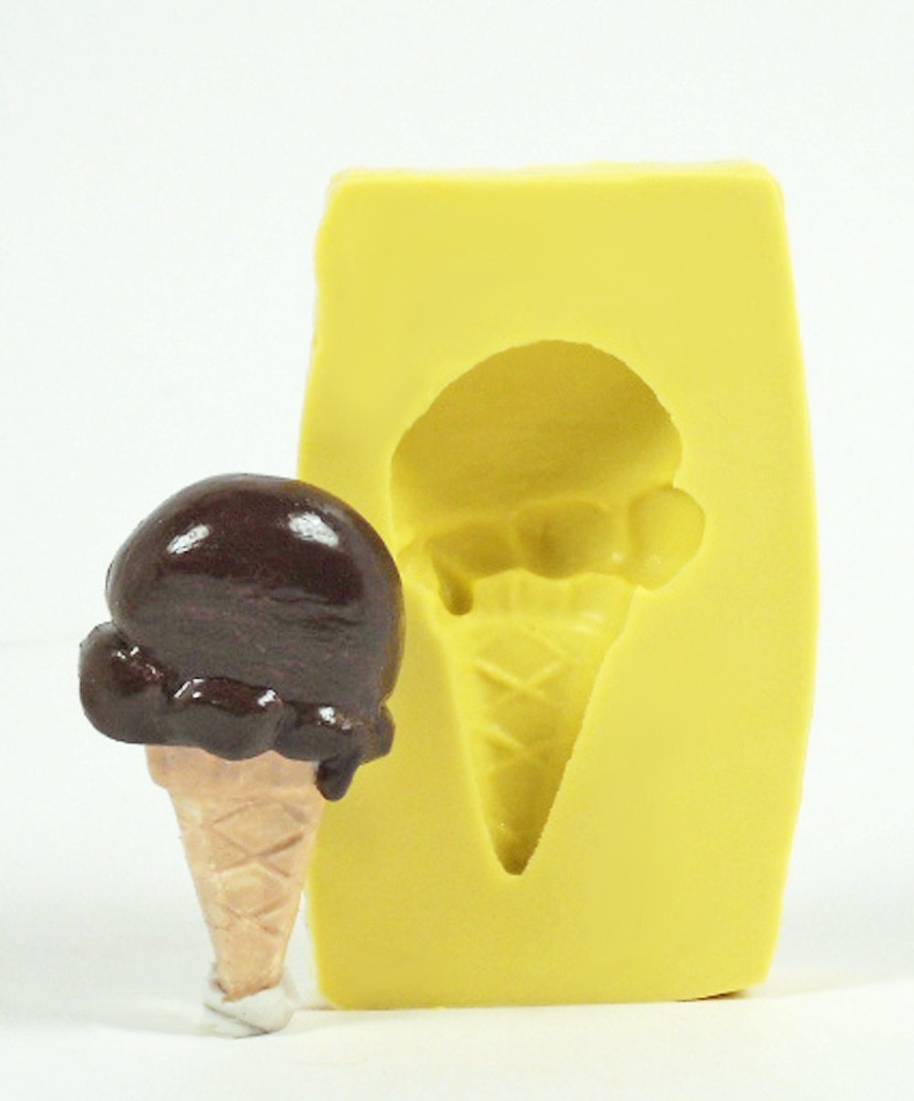 Ice Cream Cone SW100 - Flexible Silicone Mold - Crafts, Jewelry, Resin, PMC, Soap, Food, Scrapbooking, Polymer Clay, Push Mold