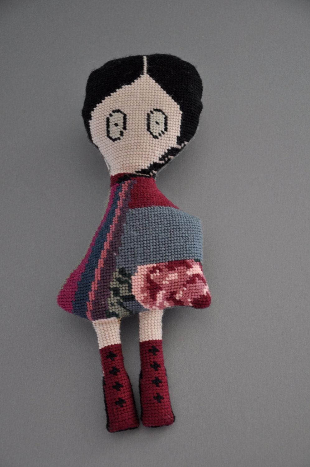 Manga&Polish Folk ART Doll Handmade, needlepoint