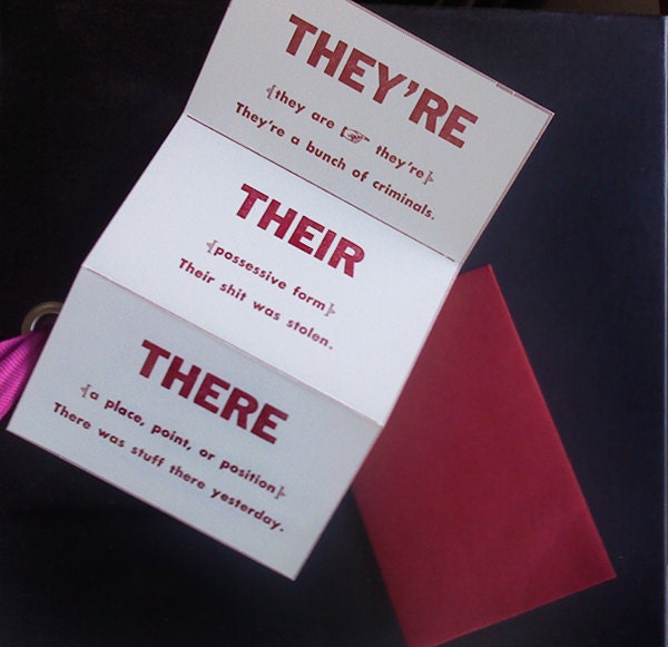 Wallet Grammar Card - They're Their There