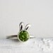Green Bunny Peridot Sterling Silver Ring