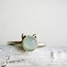 Milky Blue Cat Ring, Blue Chalcedony and Sterling Silver