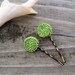 Leaf Green Rosette Bobby Pins . Gifts for Her .  by ponyupdesiogns