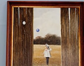 Thomas Kerry Painting Girl With the Blue Balloon Signed