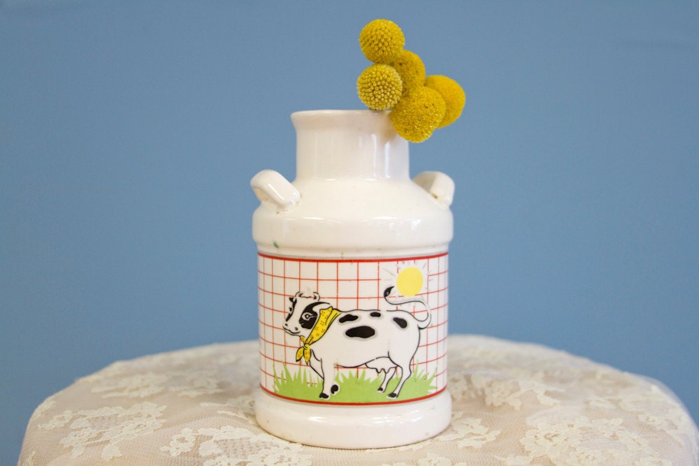 Vintage Farmhouse Milk Jug Vase