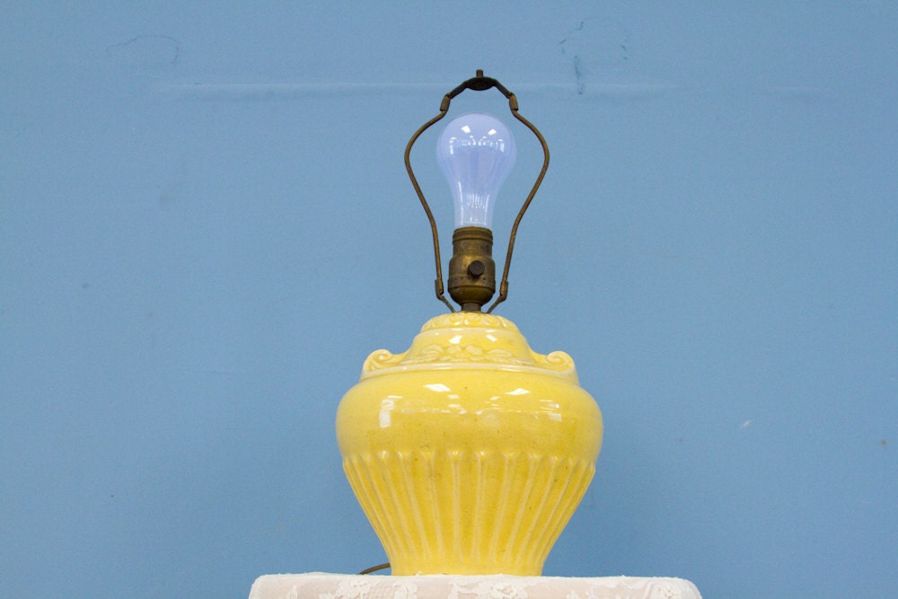 RESERVED Mid Century Buttery Yellow McCoy Lamp