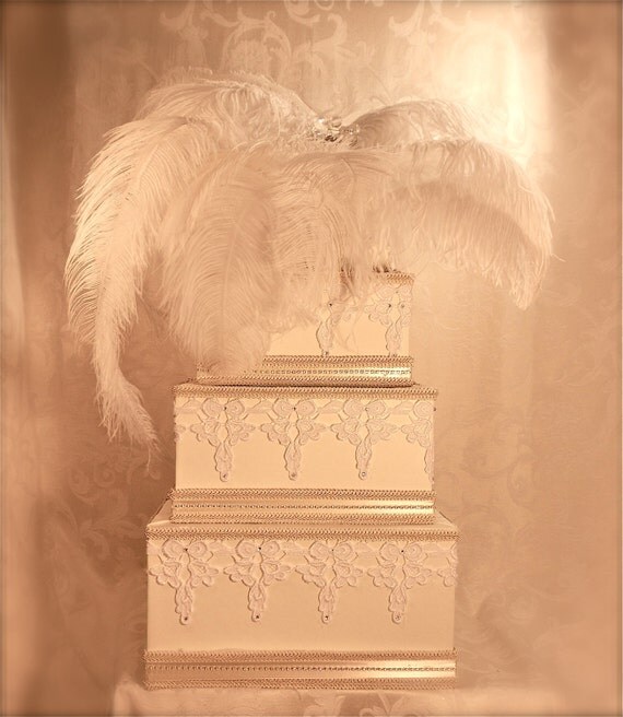 Wedding Card Box, Money Card Box, Gift Card Box Holder Three Tiers