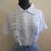 70s Embroidered Blouse // White Lace Shirt