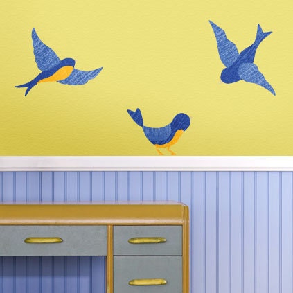 Decals Baby Rooms on Blue Bird Wall Stickers Decals For Baby Room Girls Room Boys Room
