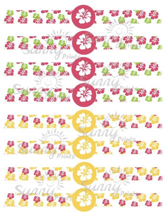 Luau (immediate download) printable napkin rings Il_570xn