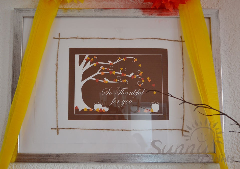 Thanksgiving "So Thankful" printable sign Il_570xn