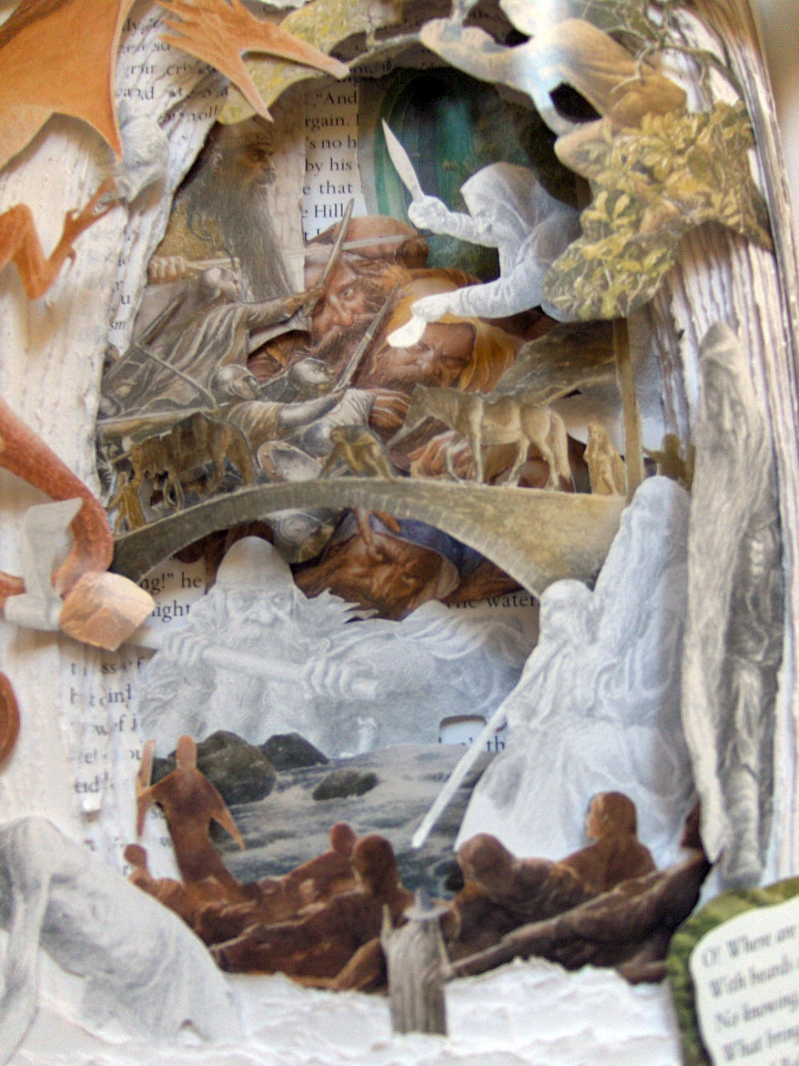 The HOBBIT or There and Back again - 17 x 21 One of a Kind Book Sculpture - Shadowbox FRAMED - Free Shipping