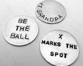 Personalized Hand Stamped Golf Ball Marker (qty 1) - Pocket Token - Men's Gift - Golfer -  Keepsake Token