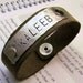 Hand Stamped Leather Bracelet - Personalized Aluminum Bracelet with Riveted Cold Connections - Custom Name Bracelet for Him