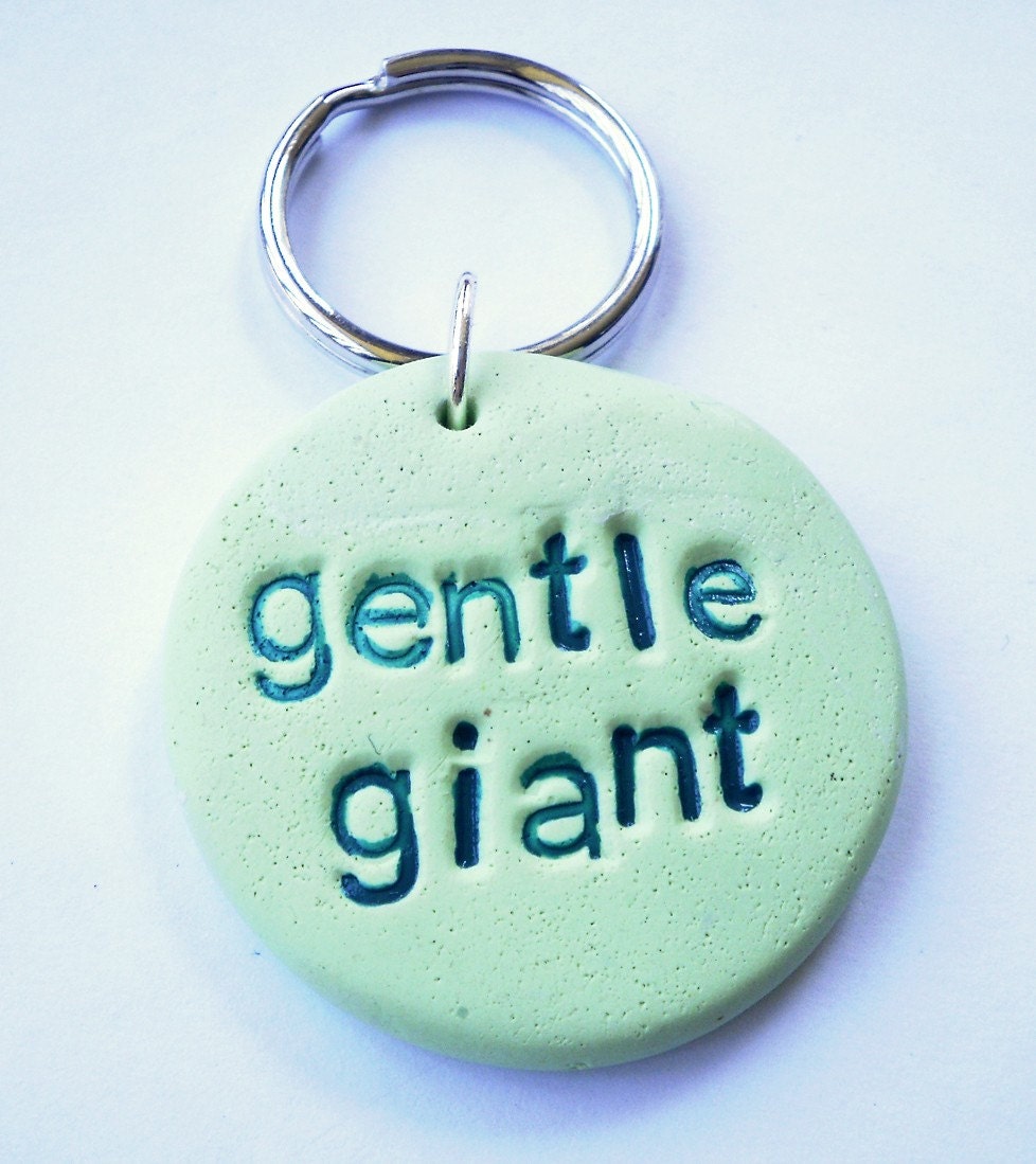 Dog ID Tag Gentle Giant for Large Breeds Polymer Clay - You choose colors