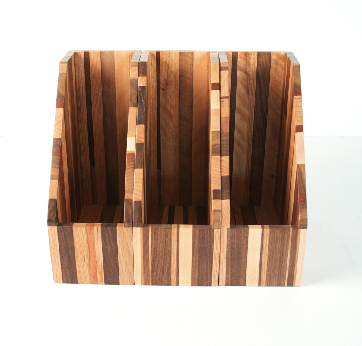 Upcycled Reclaimed Recyled Wood File Holder Magazine Holder