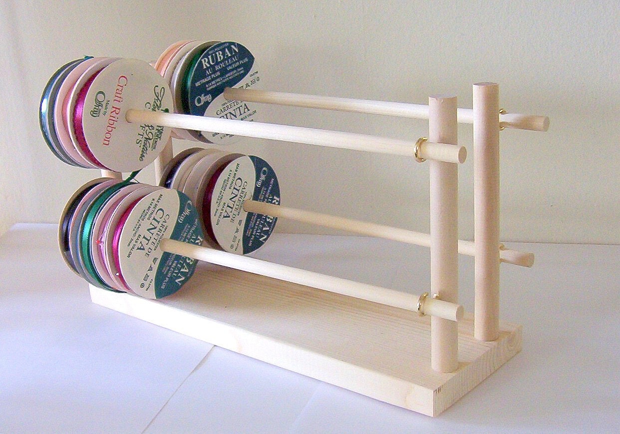 Scrapbook Ribbon Holder Storage Rack Organizer Holds 75 Spools