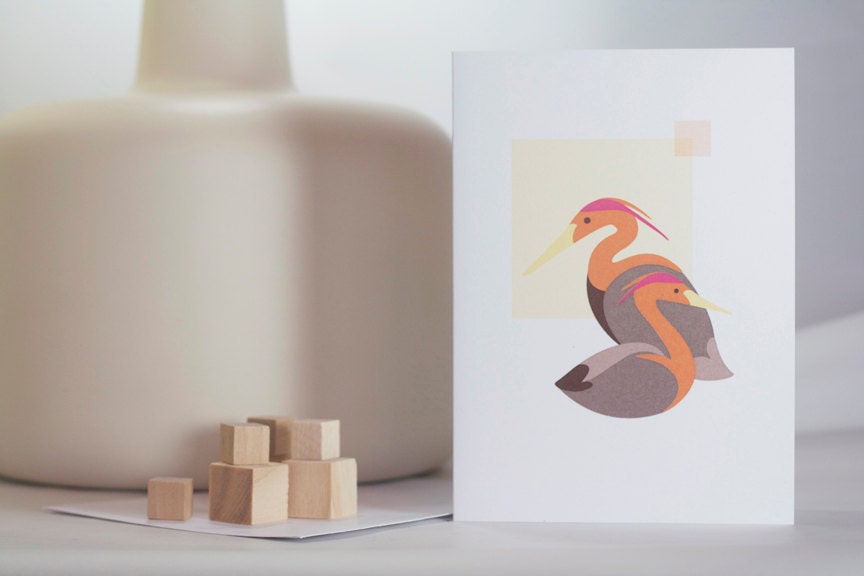 Herons in Autumn notecard (blank).