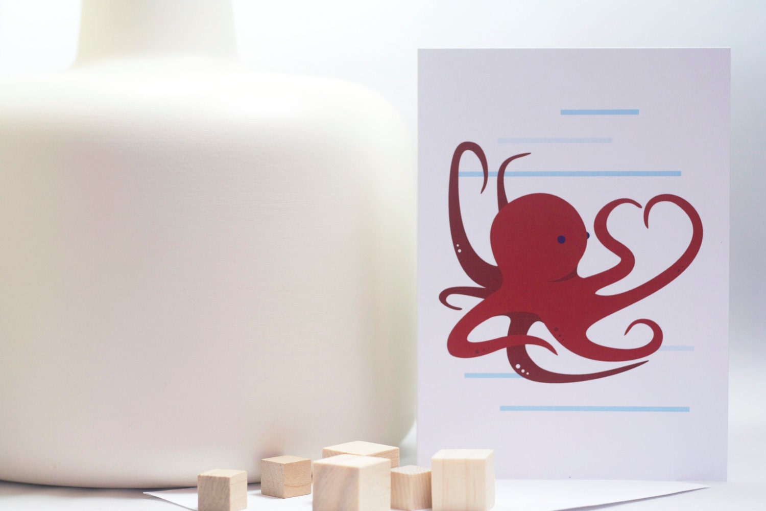 Octopus Love Valentine's Day card (blank)