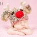 Santa's Reindeer Hat Baby Boy or Baby Girl Photography Prop Sizes Preemie, Newborn, 0-3 months, 3-6 months