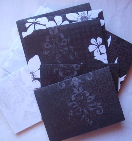 B&W Notecards set of 12