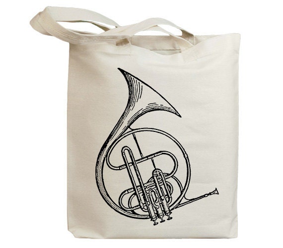 Circle Cornet Music 02 Vintage Eco Friendly Canvas Tote Bag (id6204)