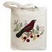 Retro Red Bird on Fruit Vintage Eco Friendly Canvas Tote Bag (idb0002)