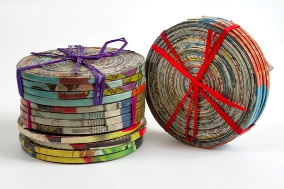 Recycled Magazine Coaster - Set of Four