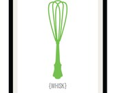 Home Decor - The Whisk - Cooking Tools - Kitchen Art Print -  5x7 Digital Illustration - Wall Art for your Kitchen