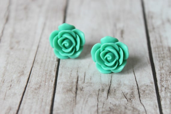 Pick Your Color Rose Cabochon Earring