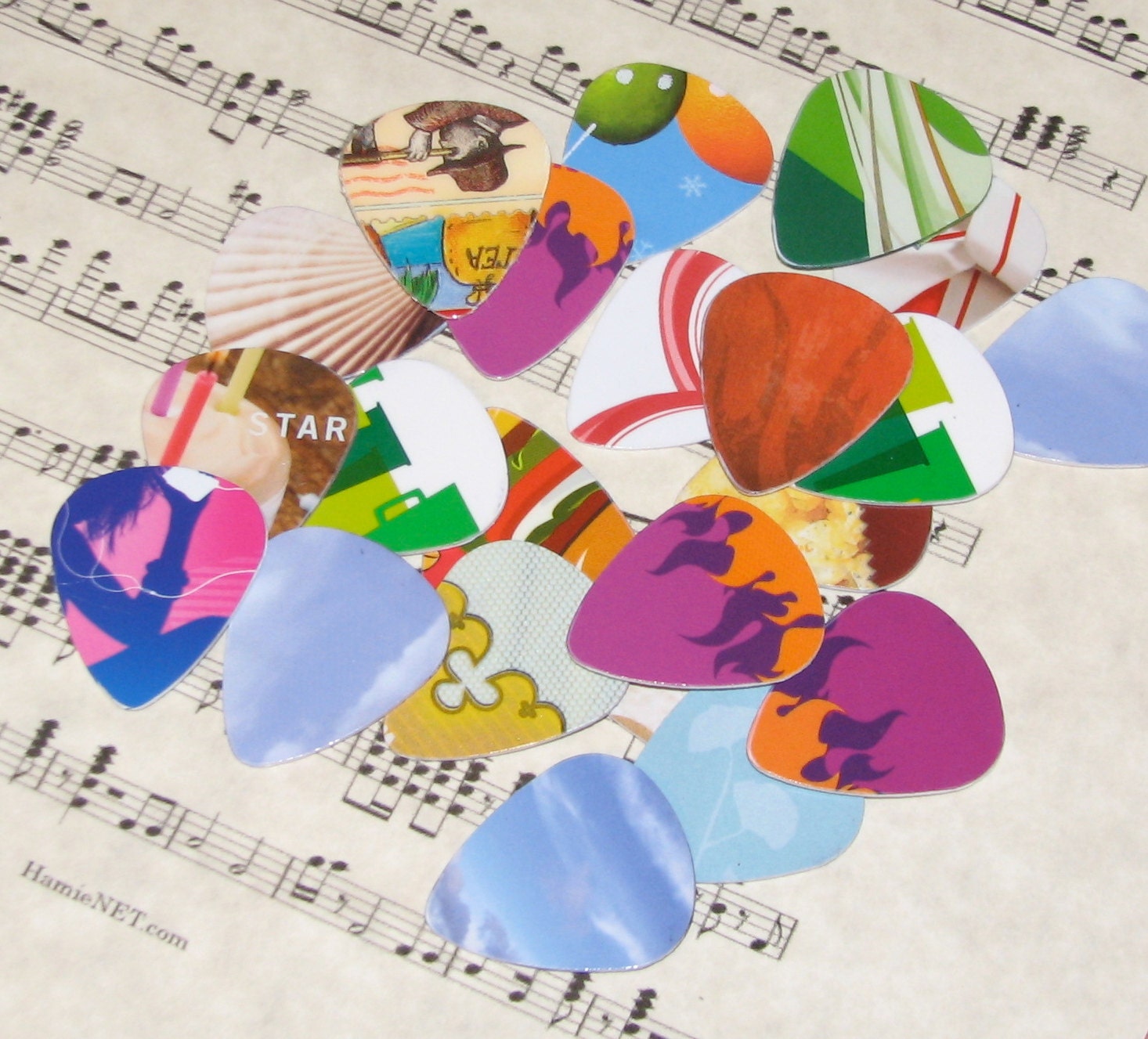 Guitar Picks - 12 pack - Recycled Upcycled Redeemed Gift Cards - Make Earrings or Jewelry Too - FREE SHIPPING in USA