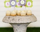 MONOGRAM Printable CUPCAKE toppers - Your choice of Design - Party Circles - Favor Tags Il_170x135